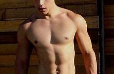 blond shirtless male muscular