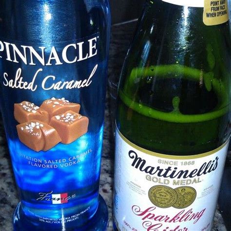 The cost for pinnacle varies depending on whether you're drinking a straight up vodka or a flavored version. Yes, I made this! 1 part salted caramel pinnacle vodka and 2 parts sparkling apple juice ...