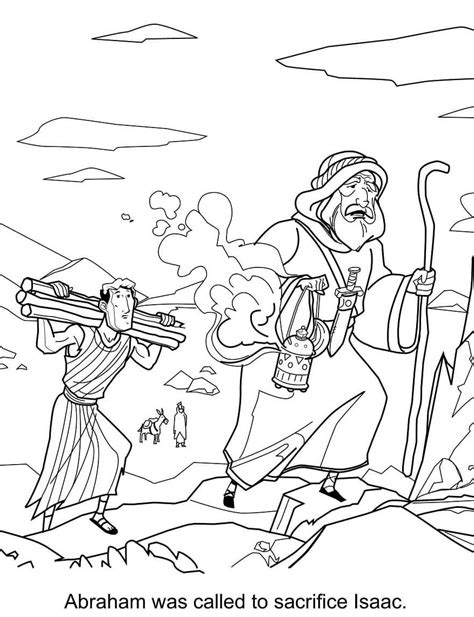 Abraham and isaac, primary 6: Abraham Sacrificing Isaac Sunday School Coloring Page ...