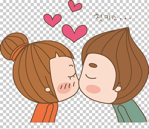 Cartel del día de san valentín con pareja besando. Niña y niño besándose ilustración, otra ilustración de niño de dibujos animados beso ...