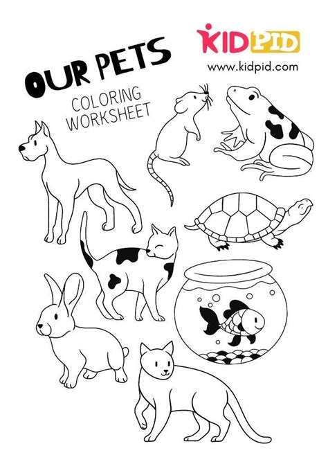 Fish pictures to print and color. Pets Coloring Printable Worksheets for Kids - Kidpid