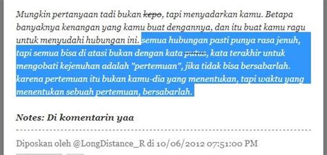 Jika belum sempat baca habis. Kata-kata Mutiara,motivasi dll: LDR : Long distance ...