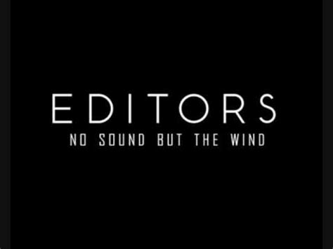 Перевод песни / e / editors. Editors - No Sound But The Wind (Full Band Version) - YouTube