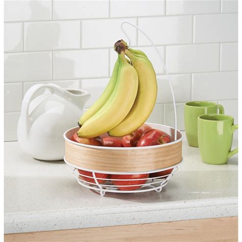 RealWood Kitchen Fruit Tree Bowl with Banana Hanger ... Have a centralized location for all your fruits with this steel wire fruit bowl with detachable banana hanger.