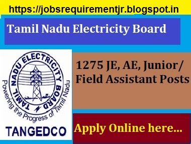 To enjoy continuous supply of electricity, it is imperative to clear electricity bills on time. TNEB TANGEDCO Recruitment 2018 | Notification for 1275 AE ...