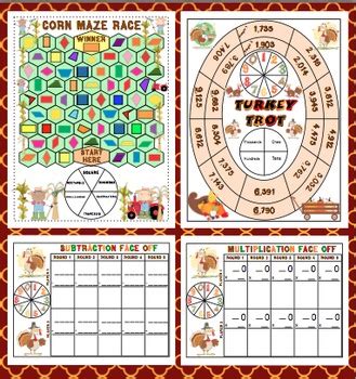 Check out these top 20 esl thanksgiving activities and games to try out with your students today. Thanksgiving Math Games - 3rd Grade by Math Mojo | TpT