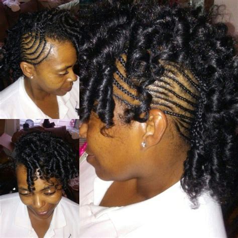 Massaging your scalp can improve the blood circulation in your head and stimulate the activity of your hair follicles. Braided Mohawk W Perm Rod Set associated with Mohawk Braids with Weave in 2020 | Weave ...