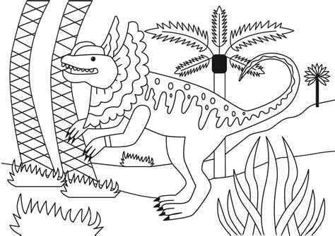 For boys and girls, kids and adults, teenagers and toddlers, preschoolers and older kids at school. Dilophosaurus Dinosaur Coloring Page | Dinosaur coloring ...