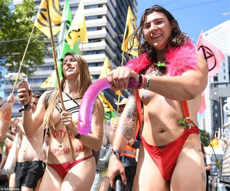 The protestors are calling on the government to rule out support for the adani coal mine and to hundreds of young people are calling for action on climate change in melbourne's cbd. Scantily-clad Extinction Rebellion protesters bare it all ...