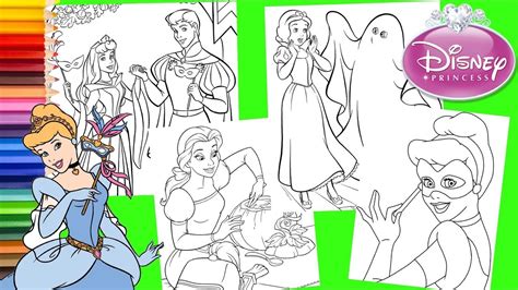 Princess disney aurora sleeping beauty. Coloring Princess Cinderella Belle Aurora & Snow White ...