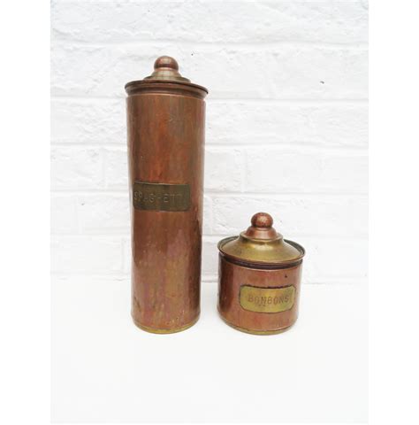 4.6 out of 5 stars. Vintage Two copper container, copper pasta container ...