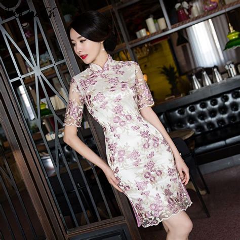 In formal situations, one suit from a good textile, with bright colors, decent designs, comparatively traditional styles and patterns as well the cheongsam can be bought directly from stores or you could have one custom made at the tailor's. >> Click to Buy