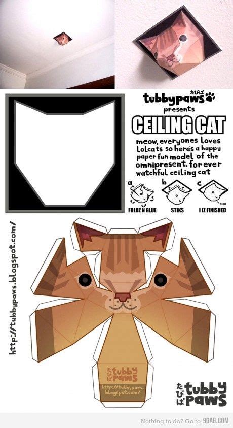 Papercraft paradise promote your page too. Paper Ceiling Cat (DIY) | Paper crafts, Origami paper, Diy ...