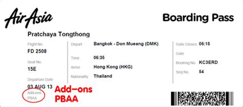 Your airasia boarding pass will get you: ตัวย่อ SSR Code, Add Ons สายการบิน Air asia | EmagTravel