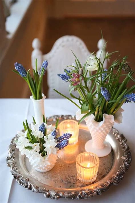 Maybe you would like to learn more about one of these? Mixed milk glass bud vases | Floral centerpieces, Lake ...