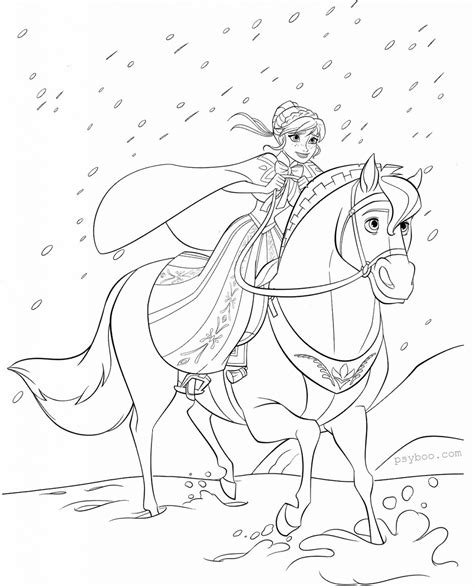 Here is a coloring sheet of american quarter horse, an american breed of horse that excels at sprinting short distance. Anna riding a horse / Frozen Coloring Pages ⋆ Free ...