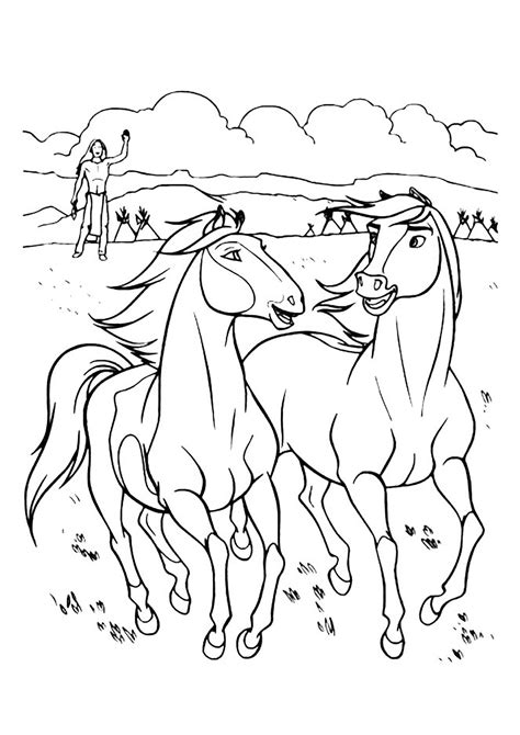 600 x 571 jpeg 34kb. 2 beaux chevaux - Coloriage Spirit - Coloriages pour enfants