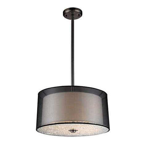 One look at the subtle sophistication that drum shade light fixtures provide a room reveals why they are so well loved. Crystals 18quot; Organza Pendant - Black | Modern drum pendant light, Artistic lighting, Drum ...
