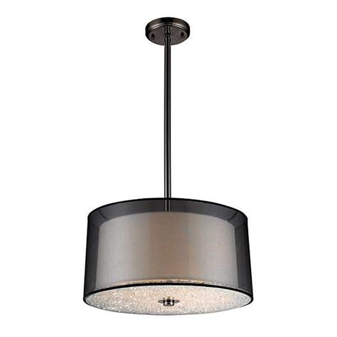 See more ideas about drum pendant, pendant lighting, ceiling lights. Crystals 18quot; Organza Pendant - Black | Modern drum pendant light, Artistic lighting, Drum ...