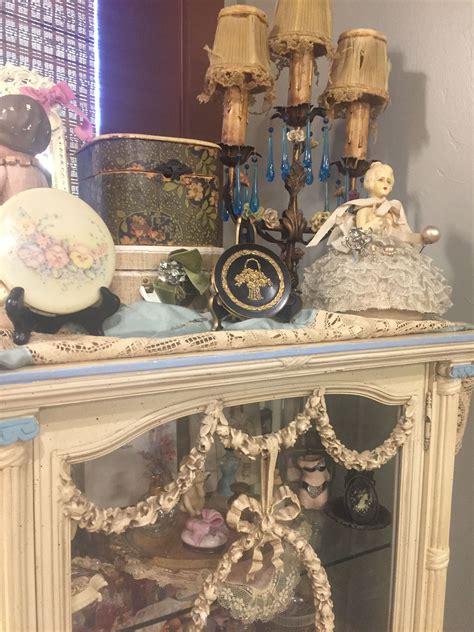 China cabinets are made to exhibit collectible dishware. Displayed on top of my curio cabinet in my bathroom ...