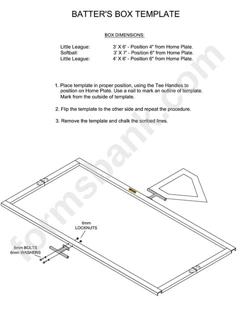 The perfect box template is a patent pending design allows you to create the perfect left and right handed batters box plus the perfect catchers box all. Batter'S Box Templates printable pdf download