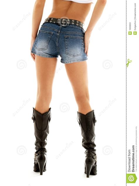 What kind of pants do you wear with cowboy boots? Cowboy Boots And Denim Shorts Stock Image - Image of ...