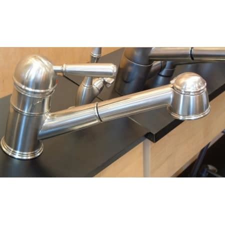 You will mostly come across american, german and italian based high end kitchen faucets. Rohl R77V3STN Satin Nickel Italian Kitchen 1.8 GPM Deck ...