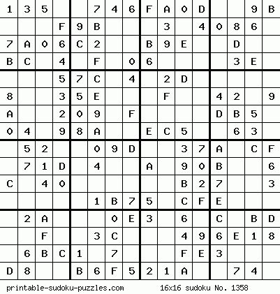 How to play 16x16 sudoku online? Sudoku 16 X 16 Para Imprimir - 4 Best 16 Sudoku Printable ...