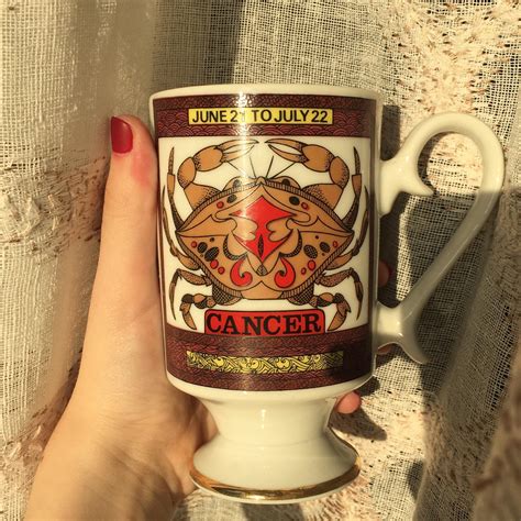 Jupiter gets exalted in this sign whereas mars gets debilitated here. Vintage Cancer zodiac cup found just in time for my ...