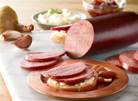 Serve on crackers with cheese and a great mustard sauce. ingredients: Garlic Beef Summer Sausage Recipe / Summer Sausage Kerns ...