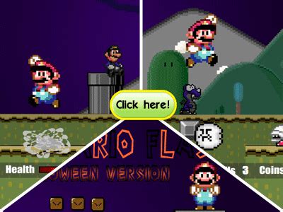 Pick either mario or luigi to complete all levels between you. yb88game's Blog: Super Mario Flash Halloween Version ...