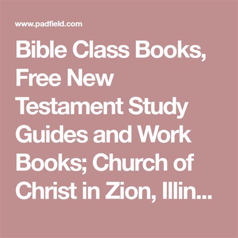 Please email kat@christchurchnyc.com to find out more. Bible Class Books, Free New Testament Study Guides and ...
