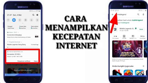 Bagaimana cara menampilkan kecepatan internet speed di smartphone android? cara menampilkan kecepatan internet di hp samsung - YouTube