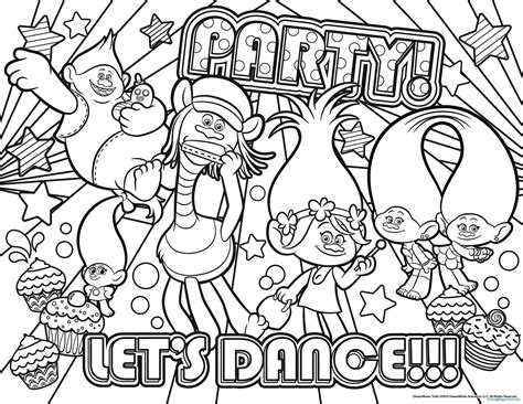 Download Trolls Cast Coloring Pages | BubaKids.com