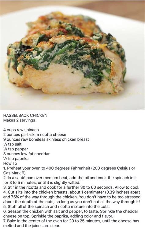 Place chicken in baking dish and fill each pocket with the spinach/cream cheese mixture. Lean and Green - Hasselback Chicken | Let's Eat - Optavia ...