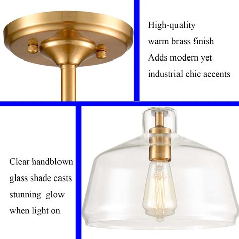 Laluz faux wood ring ceiling light fixture, modern semi flush mount ceiling light, farmhouse drum chandelier, 3 lights, for bathroom, bedroom, kitchen, living room, dining room 4.5 out of 5 stars 94 $160.65 $ 160. Brass Modern Farmhouse Glass Semi-flush Mount Ceiling Light | Claxy