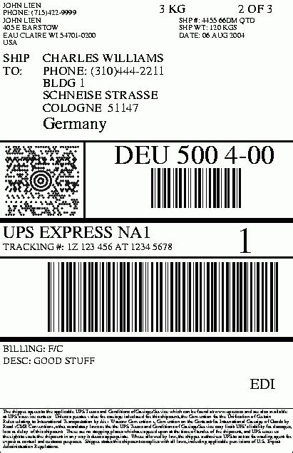 Ups waybills, tracking labels, forms, pouches, and other shipping documentation can be ordered by calling the ups customer service center. Ups Shipping Label Template | printable label templates