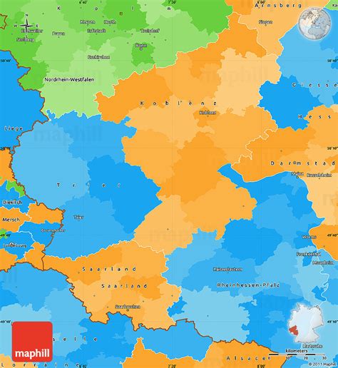 Its capital is mainz, which was found in 1st century bc by the romans. Political Simple Map of Rheinland-Pfalz