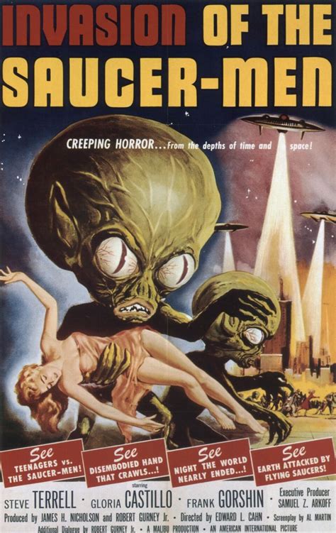 Image_size = caption = theatrical poster to invasion of the saucer men (1957) director = edward cahn producer = robert j. A Gallery Of Great Monster Movie Posters - Pentagonal Edition