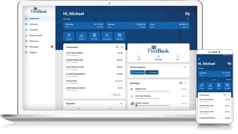 FirstBank's Online Banking and Mobile App view - FirstBank