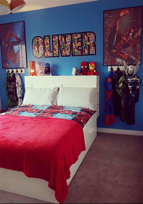 When she goes to bed turn the lights on and off in the bedroom, get the watch from the bathroom and the phone from the closet and then wait in the closet. Spiderman boys bedroom ideas #bedroomideas9yearoldboy ...