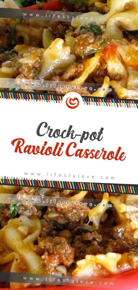 Brown ground beef with onion and garlic. Crock-pot Ravioli Casserole | Recipe | Crockpot ravioli ...