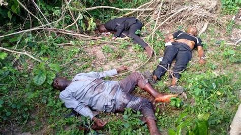 A graphic crime scene photo is one in which the victim or victims are left with no dignity at all. Graphic photos: 3 men allegedly murdered over land dispute ...