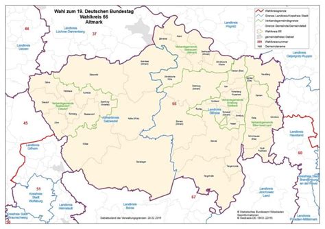 Die zahl der abgeordneten sinkt von 87 auf 83, die zahl der wahlkreise von 43 auf 41. Wahlkreis 66 - Altmark - bei der Bundestagswahl 2017 | das ...