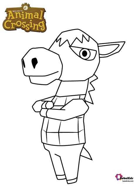 Animal crossing is a simulation of life's video game created by nintendo in 2001. Roscoe Animal Crossing character coloring pages - BubaKids.com