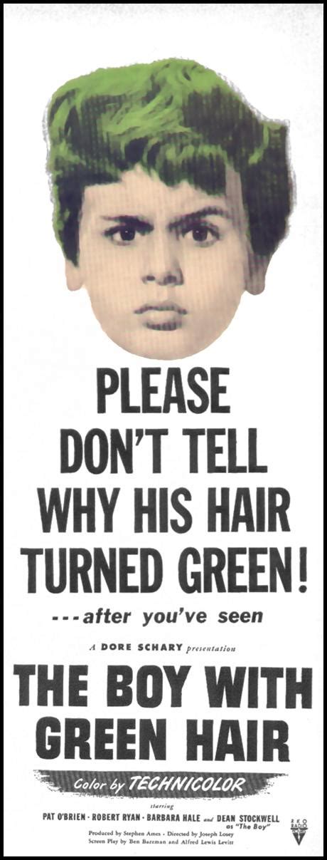 As peter becomes an advocate for ending war, his hair turns green. PLEASE DON'T TELL WHY HIS HAIR TURNED GREEN!