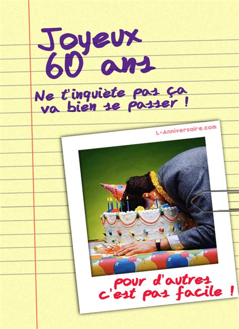 Mode d'emploi anti vieillissement prématuré. image pour anniversaire 60 ans