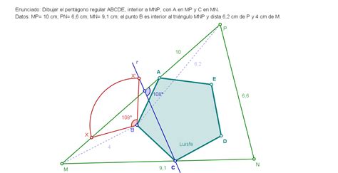 El pentágono regular es una figura geométrica plana cuyos cinco lados y ángulos son iguales. PENTÁGONO REGULAR * - TRAZOIDE