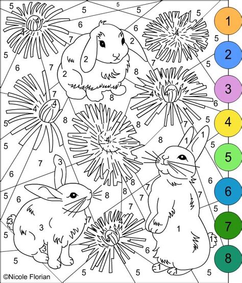 Let us introduce your child into the world of mammals! Nicole's Free Coloring Pages: COLOR BY NUMBER * Bunnies ...