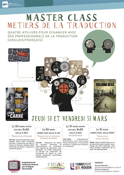 Ceux specialisés dans la traduction litteraire ( traduction de livres ) ; Master Class sur les métiers de la traduction | ERIAC